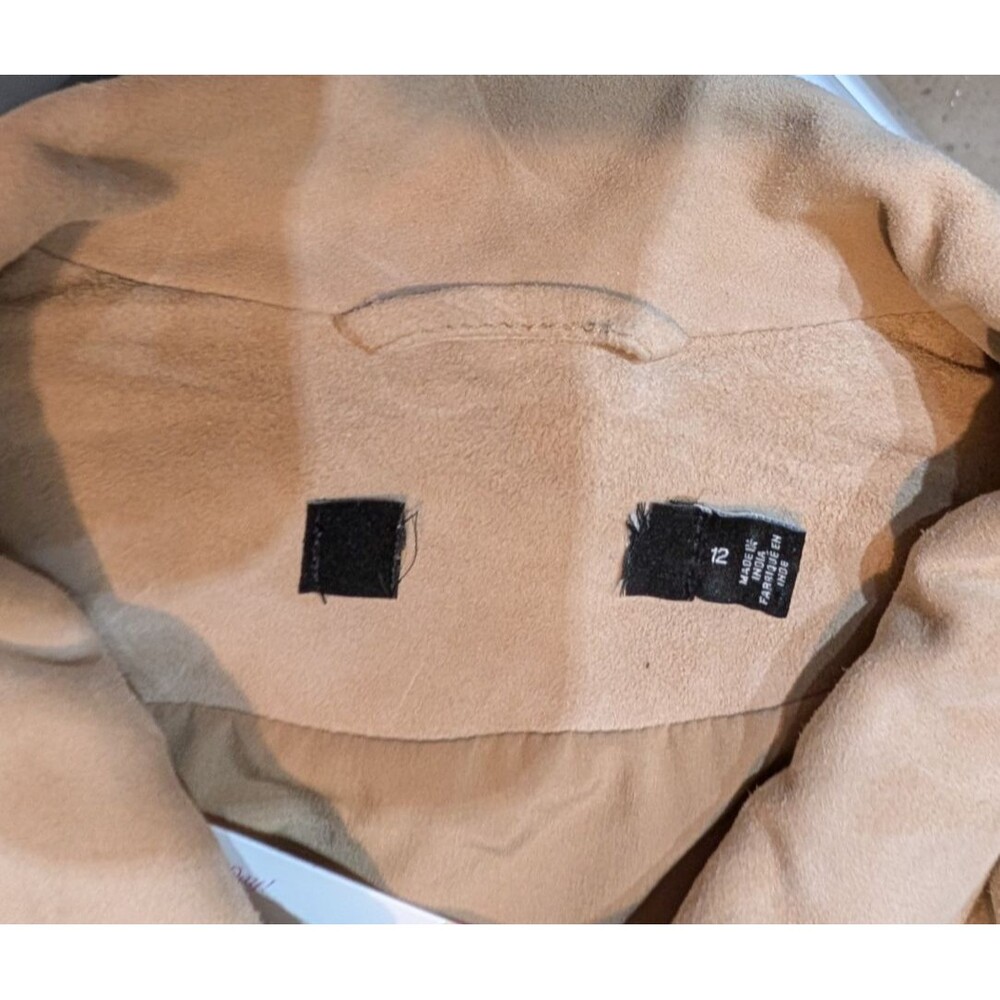 Lauren Ralph Lauren Beige Suede Fringe Varsity Jacket - Picture 7 of 7